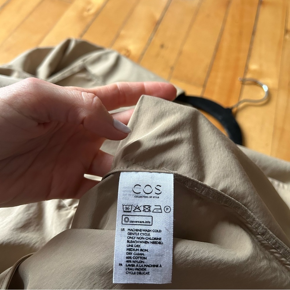 COS Sz S Tan Boxy Relaxed Full Zip Minimalist Neutral Jacket - Picture 12 of 13
